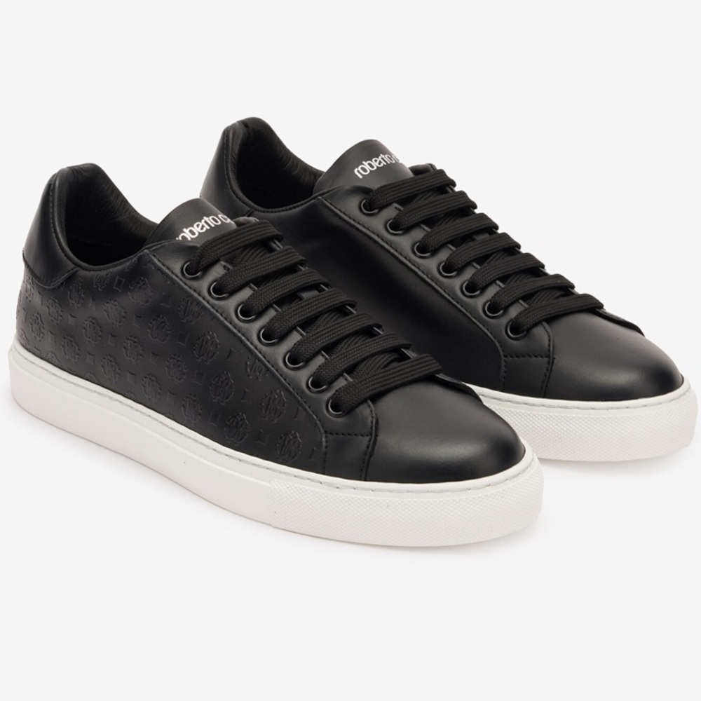 Roberto Cavalli All-Over RC Monogram Sneakers Women Size 36 EU- 6 US NWB W/ COA